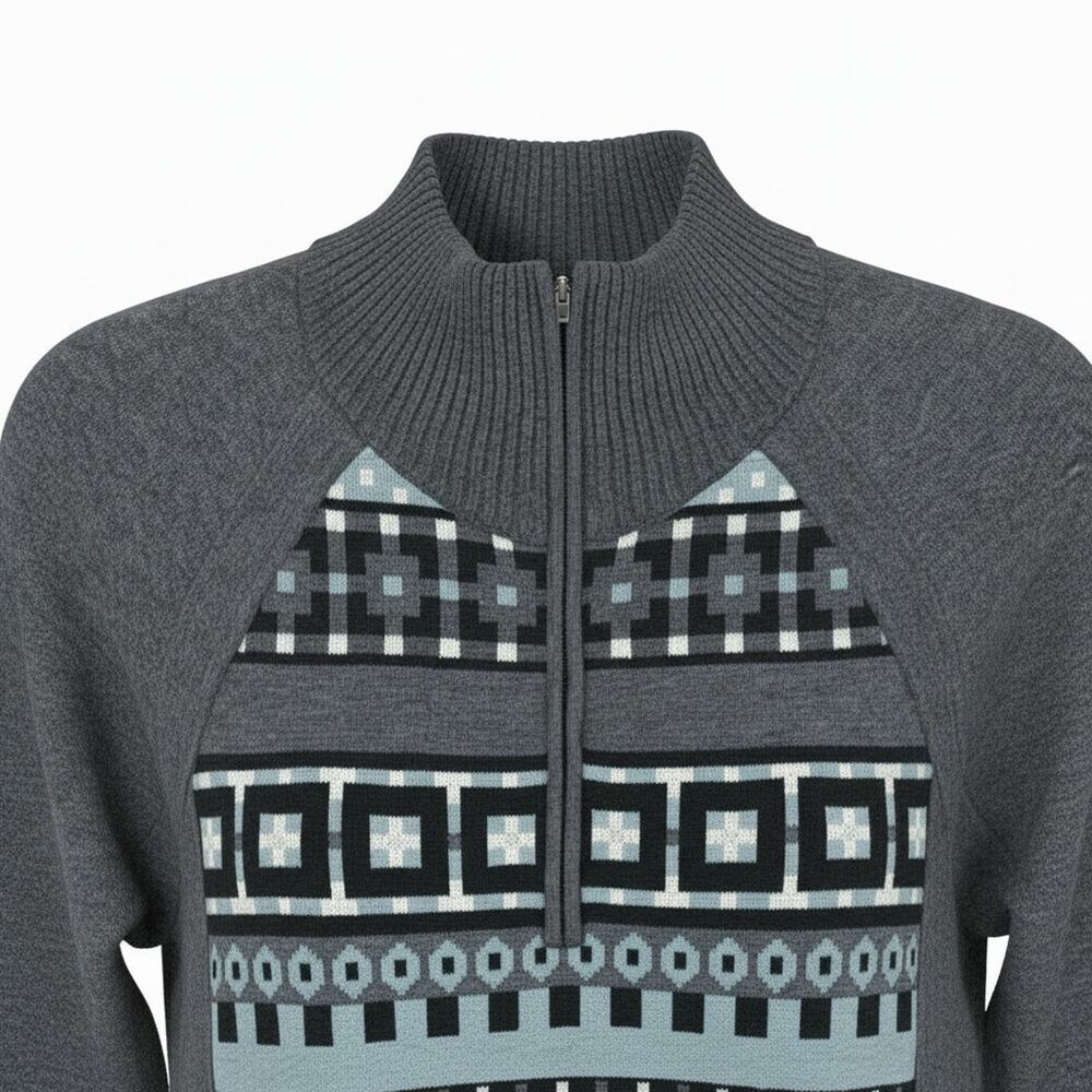 Title Nine Blue Gray Quarter Zip Sweater Small Wool Blend Athletic Pullover - Picture 5 of 11